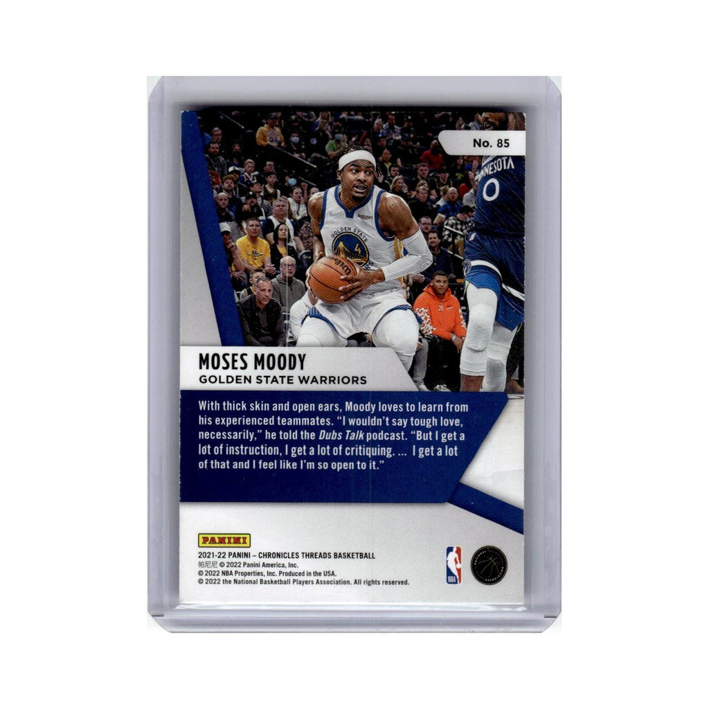 Moses Moody Rookie 2021 Panini Chronicles Threads #85 Golden State Warriors NM