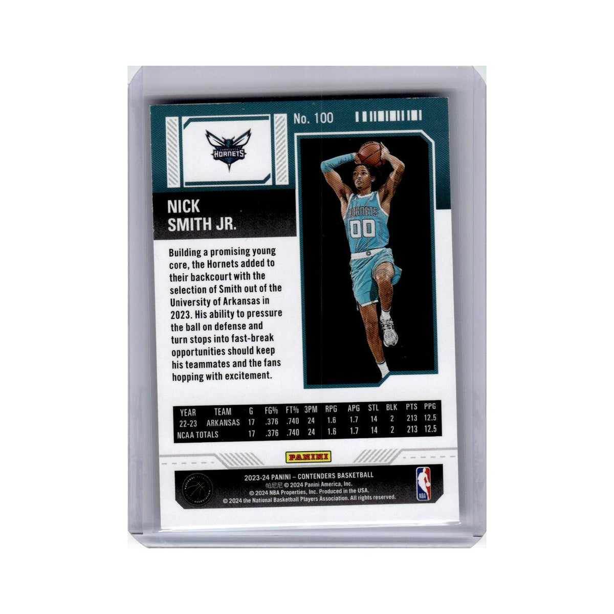 Nick Smith Jr. Rookie 2023 Panini Contenders #100 Charlotte Hornets NM
