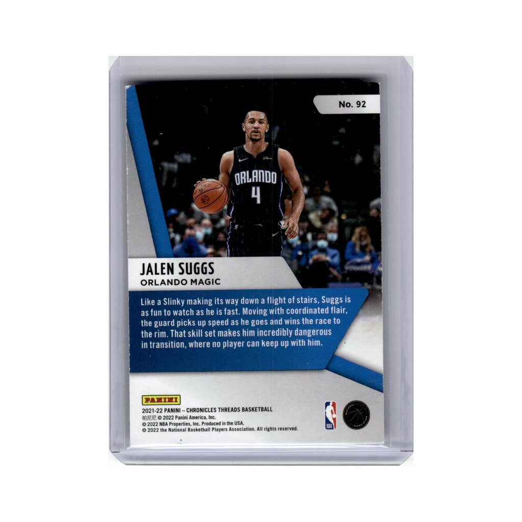 Jalen Suggs Rookie 2021 Panini Chronicles Threads #92 Orlando Magic NM