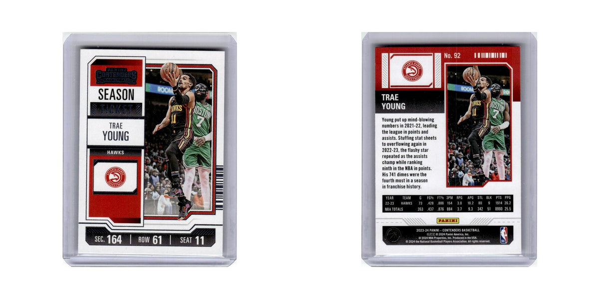 Trae Young 2023 Panini Contenders #92 Atlanta Hawks Basketball Card NM