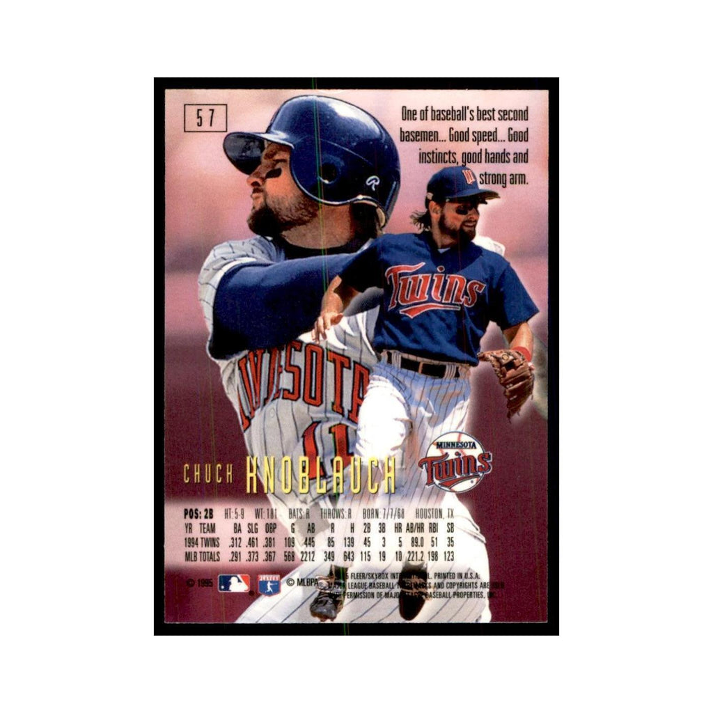 1995 Fleer Emotion Chuck Knoblauch Baseball Cards #57