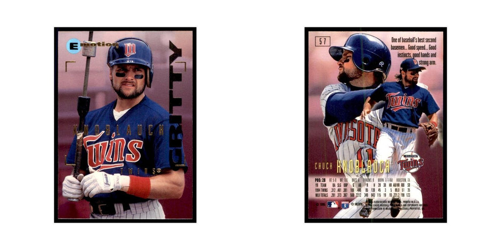 1995 Fleer Emotion Chuck Knoblauch Baseball Cards #57