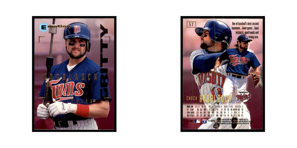 1995 Fleer Emotion Chuck Knoblauch Baseball Cards #57