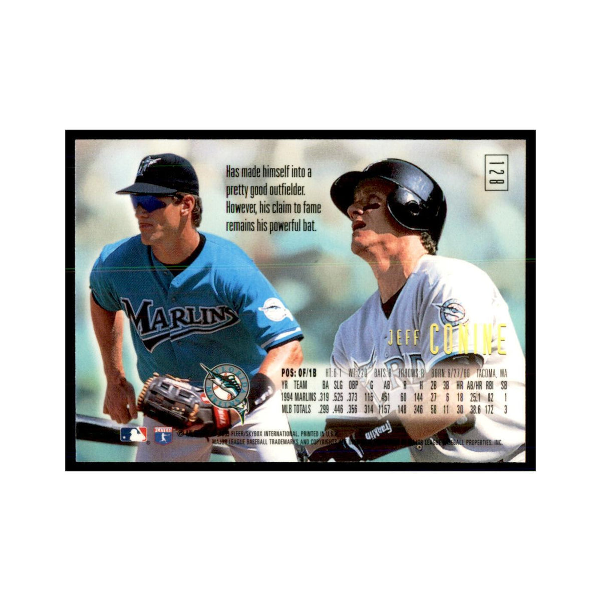 1995 Fleer Emotion Jeff Conine Baseball Cards #128