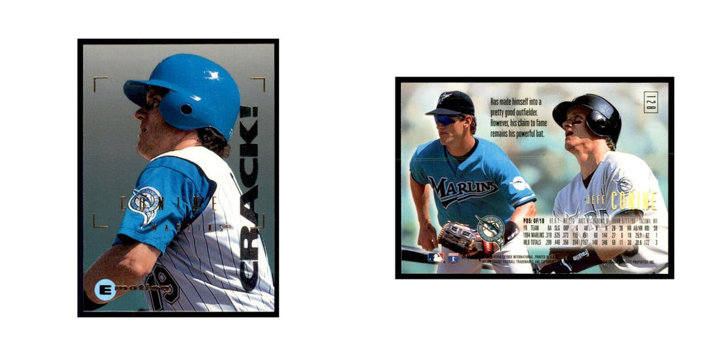 1995 Fleer Emotion Jeff Conine Baseball Cards #128