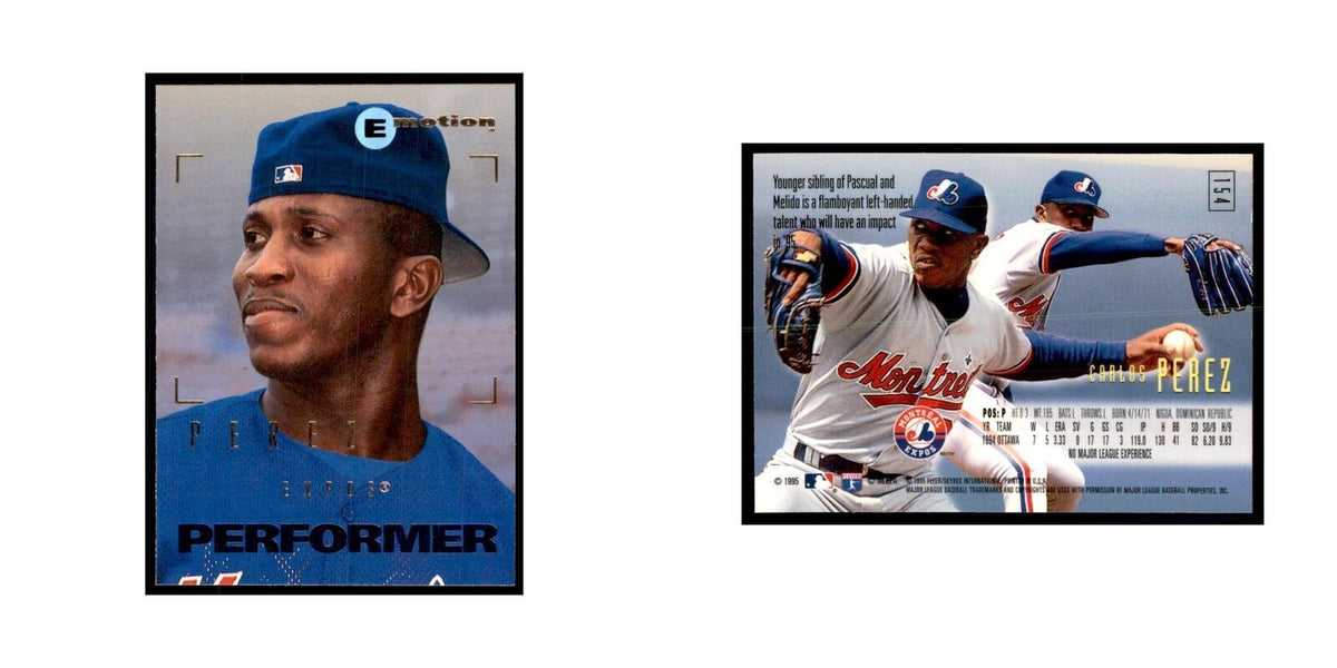 1995 Fleer Emotion Carlos Perez Baseball Cards #154
