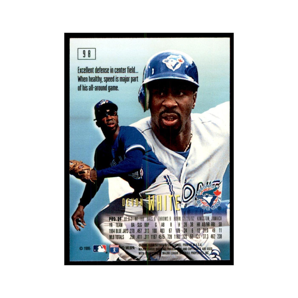 1995 Fleer Emotion Devon White Baseball Cards #98
