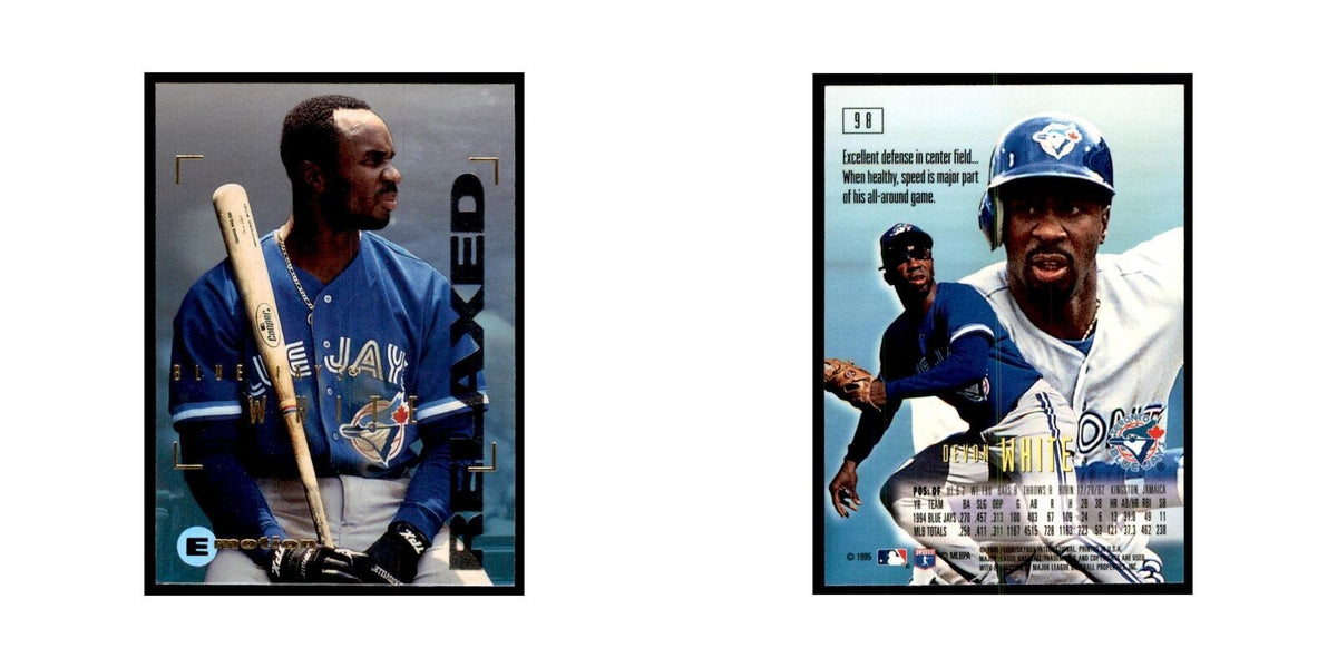 1995 Fleer Emotion Devon White Baseball Cards #98