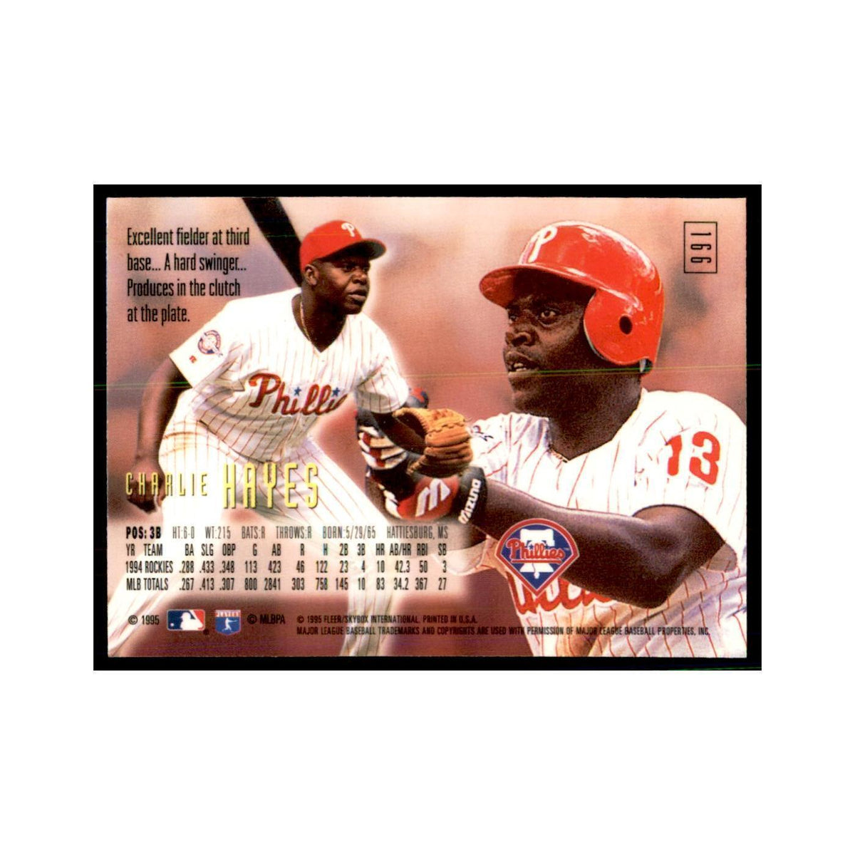 1995 Fleer Emotion Charlie Hayes Baseball Cards #166