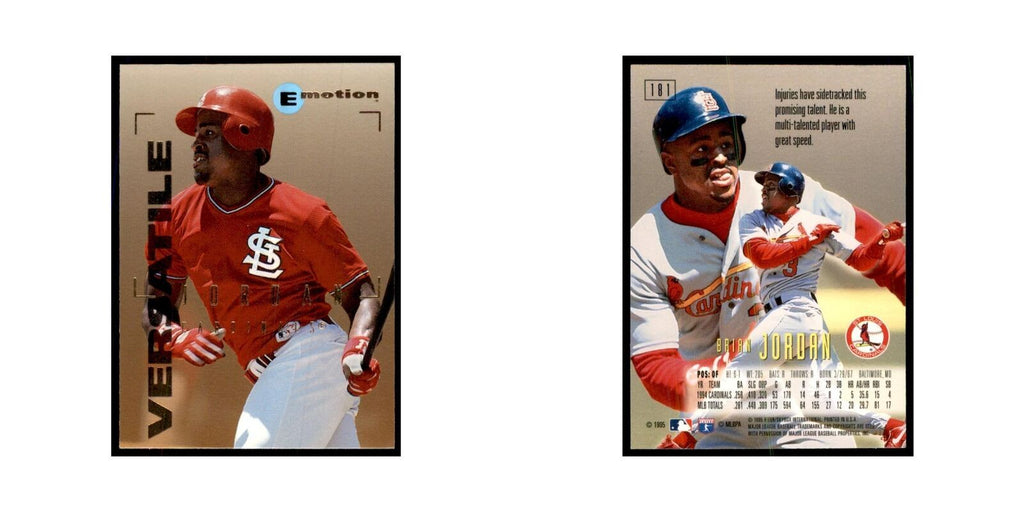 1995 Fleer Emotion Brian Jordan Baseball Cards #181