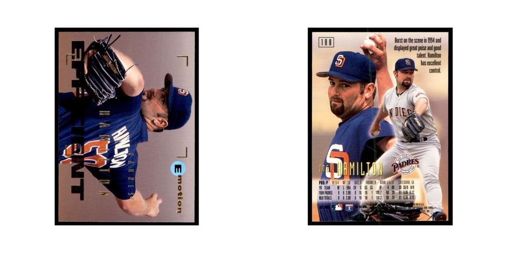 1995 Fleer Emotion Joey Hamilton Baseball Cards #188