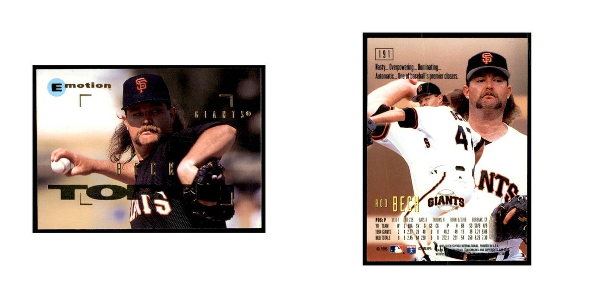 1995 Fleer Emotion Rod Bech Baseball Cards #191