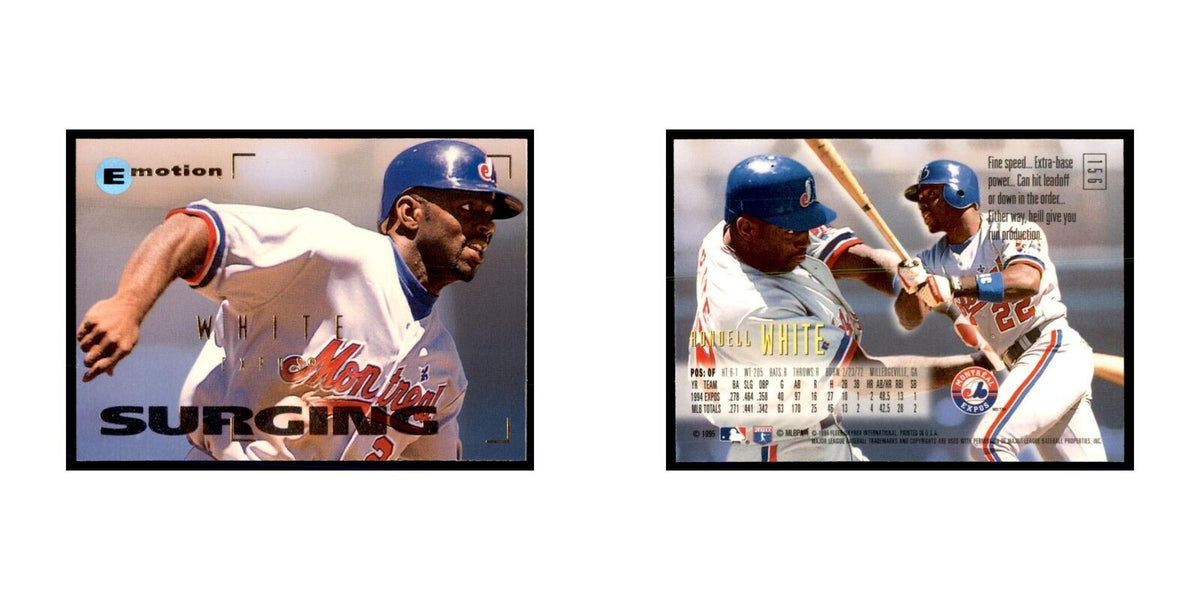 1995 Fleer Emotion Rondell White Baseball Cards #156