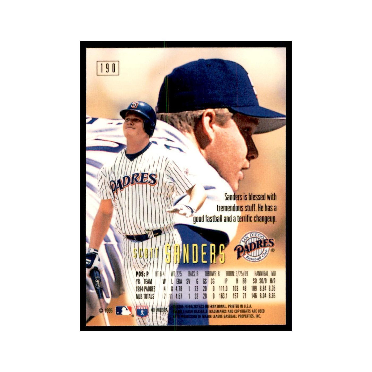 1995 Fleer Emotion Scott Sanders Baseball Cards #190