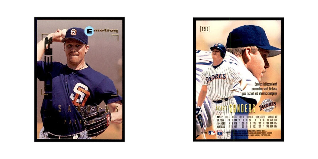 1995 Fleer Emotion Scott Sanders Baseball Cards #190
