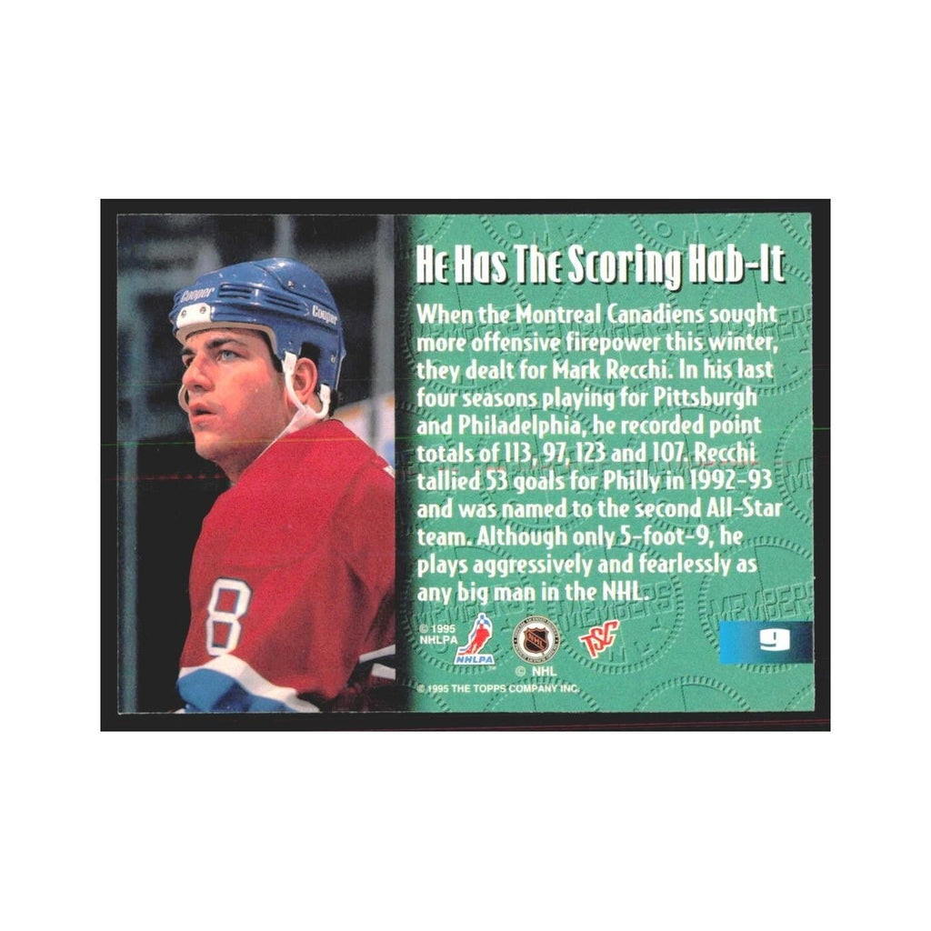 1995 Stadium Club Members Only Mark Recchi Montreal Canadiens #9