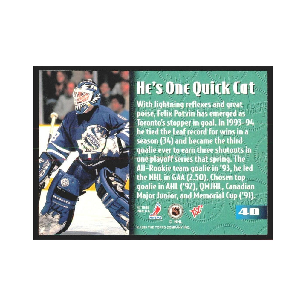 1995 Stadium Club Members Only Felix Potvin Toronto Maple Leafs #40