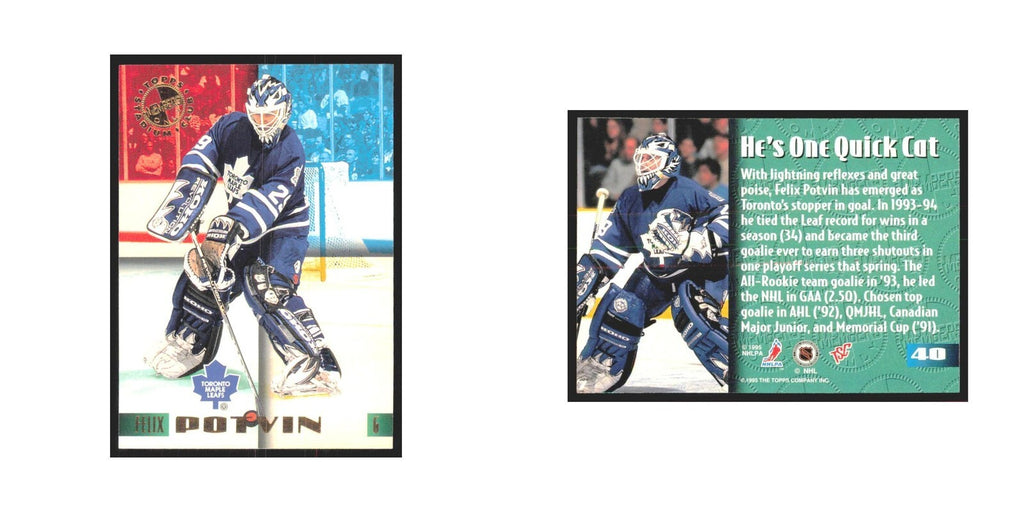 1995 Stadium Club Members Only Felix Potvin Toronto Maple Leafs #40