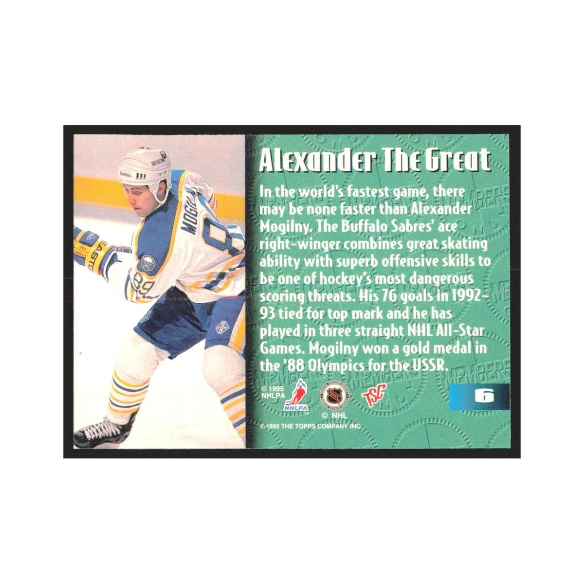 1995 Stadium Club Members Only Alexander Mogilny Buffalo Sabres #6