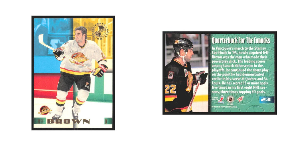 1995 Stadium Club Members Only Jeff Brown Vancouver Canucks #23