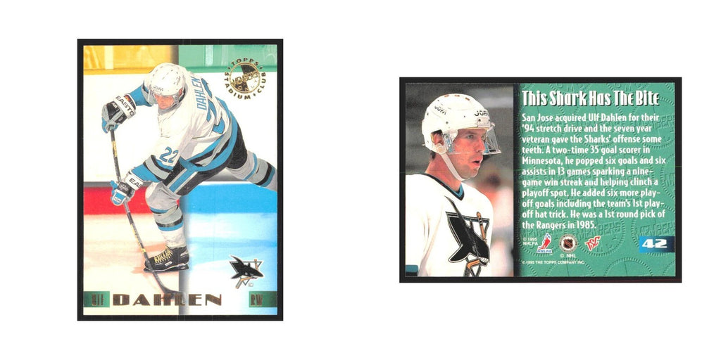 1995 Stadium Club Members Only Ulf Dahlen San Jose Sharks #42