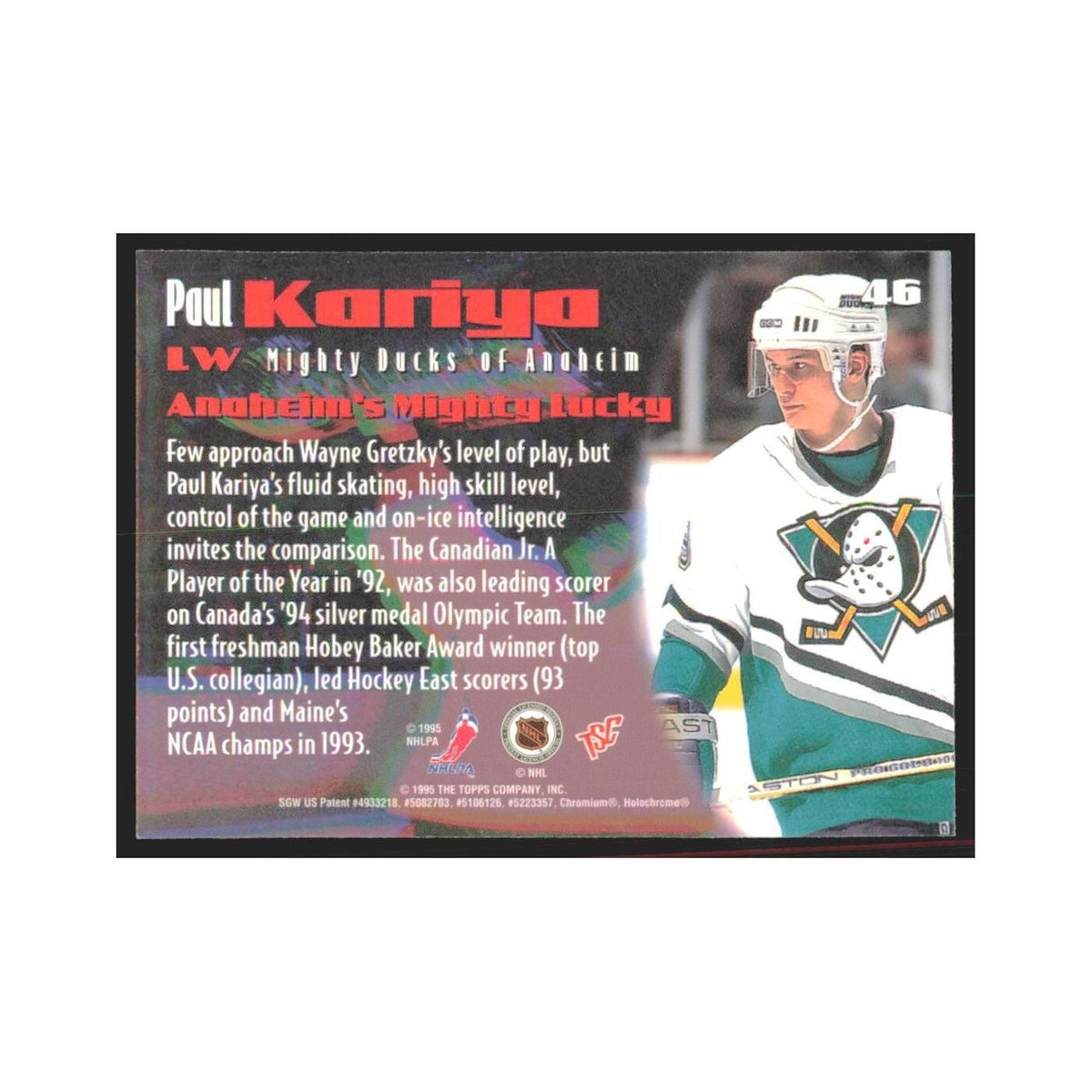 1995 Stadium Club Members Only Paul Kariya Mighty Ducks of Anaheim #46