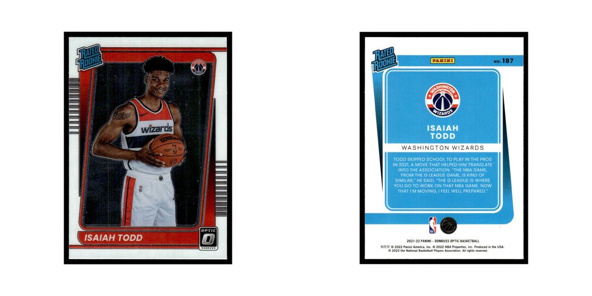 Isaiah Todd Rookie 2021 Donruss Optic #187 Washington Wizards Basketball Card NM