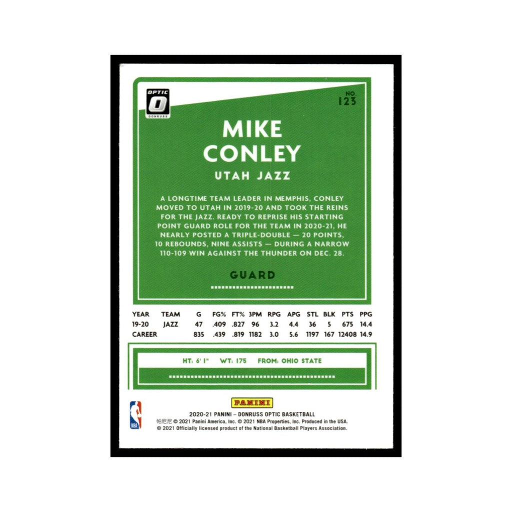 Mike Conley 2020 Donruss Optic #123 Utah Jazz Basketball Card NM
