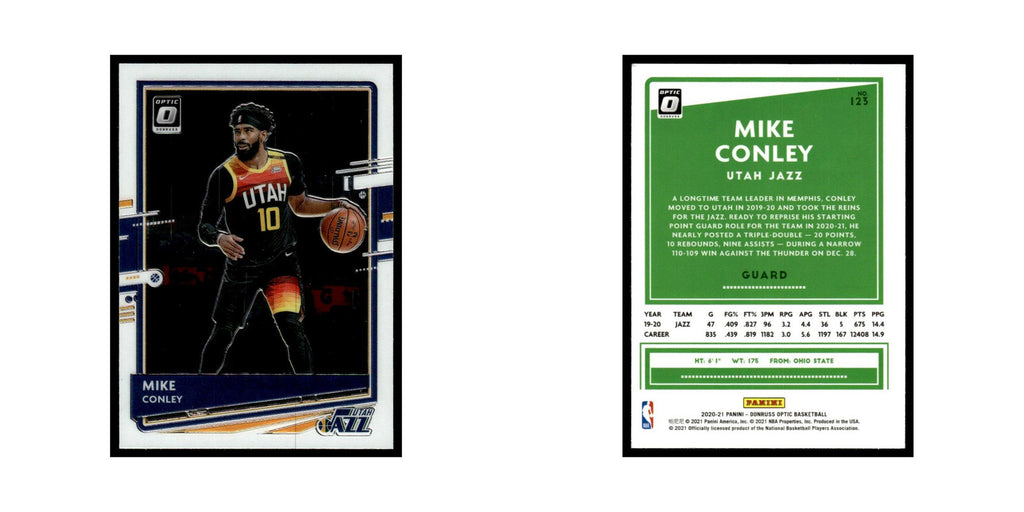 Mike Conley 2020 Donruss Optic #123 Utah Jazz Basketball Card NM