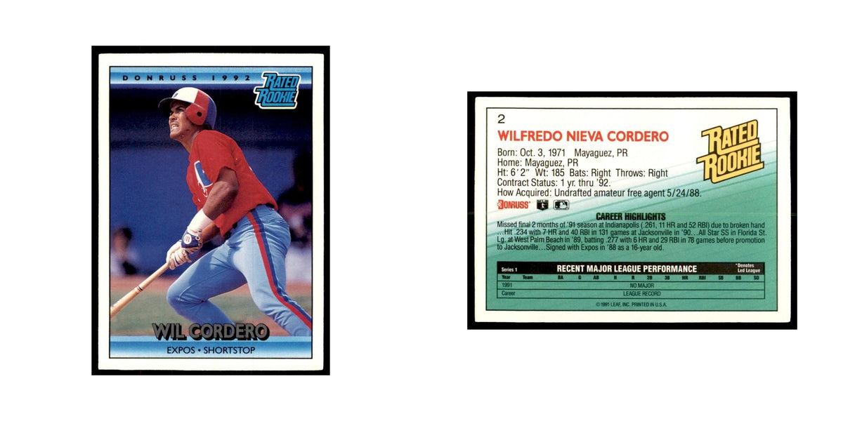 1992 Donruss Wil Cordero Baseball Cards #2