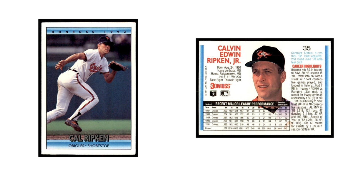 1992 Donruss Cal Ripken Jr. Baseball Cards #35