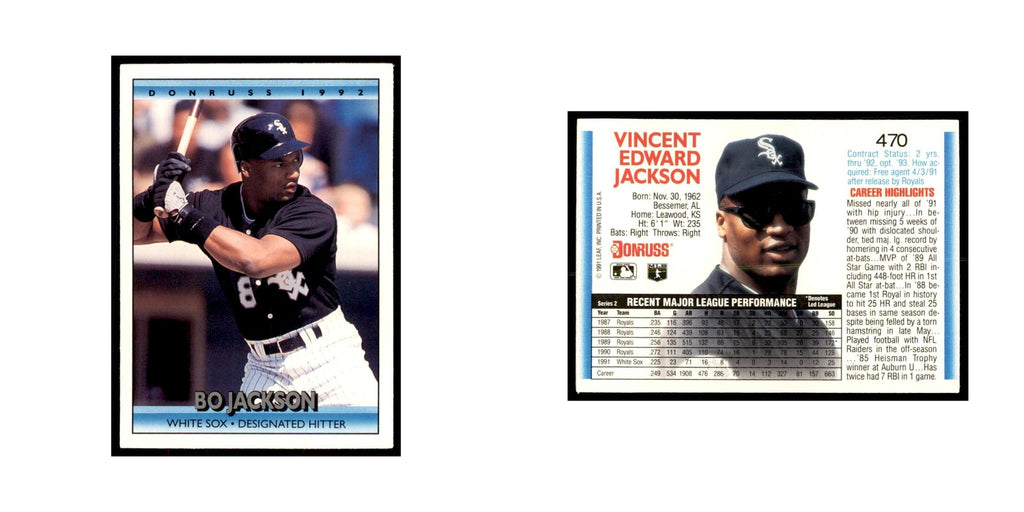 1992 Donruss Bo Jackson Baseball Cards #470