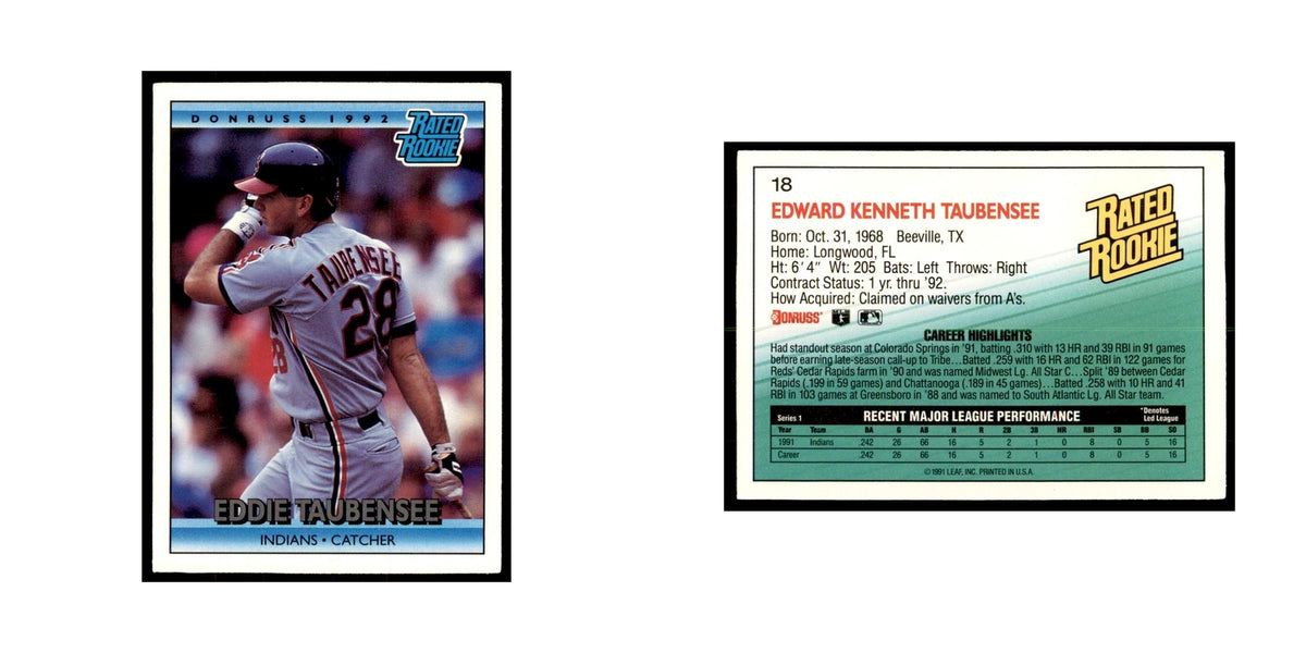 1992 Donruss Eddie Taubensee Baseball Cards #18
