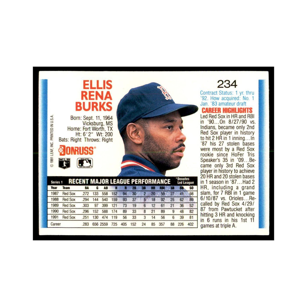 1992 Donruss Ellis Burks Baseball Cards #234