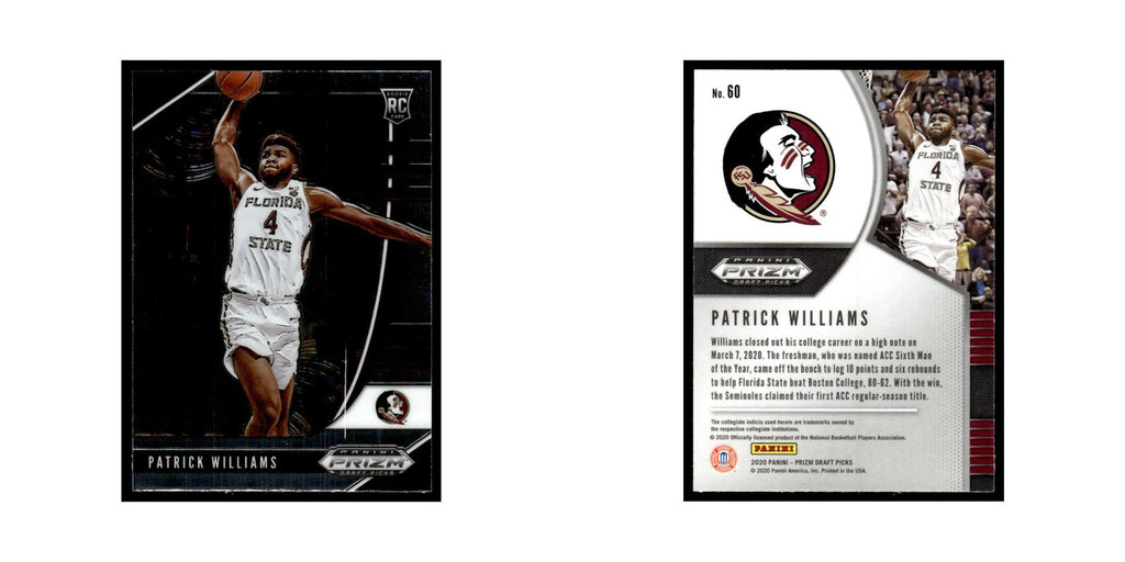 Patrick Williams Rookie 2020 Panini Prizm Draft Picks #60 NM