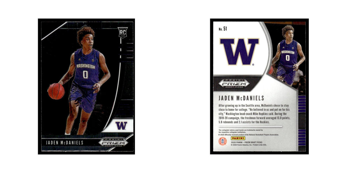 Jaden McDaniels Rookie 2020 Panini Prizm Draft Picks #51 Washington Huskies NM