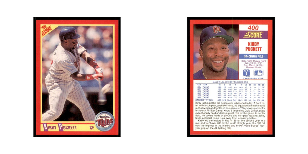 1990 Score Kirby Puckett Baseball Cards #400