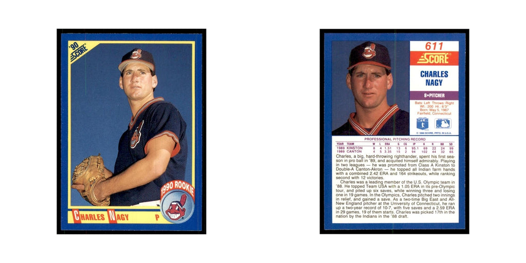 1990 Score Charles Nagy Baseball Cards #611