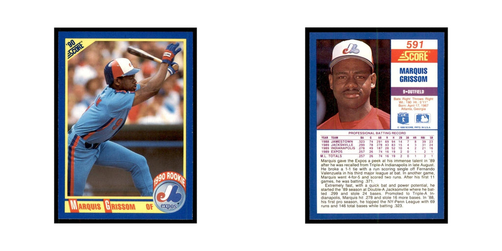 1990 Score Marquis Grissom Baseball Cards #591
