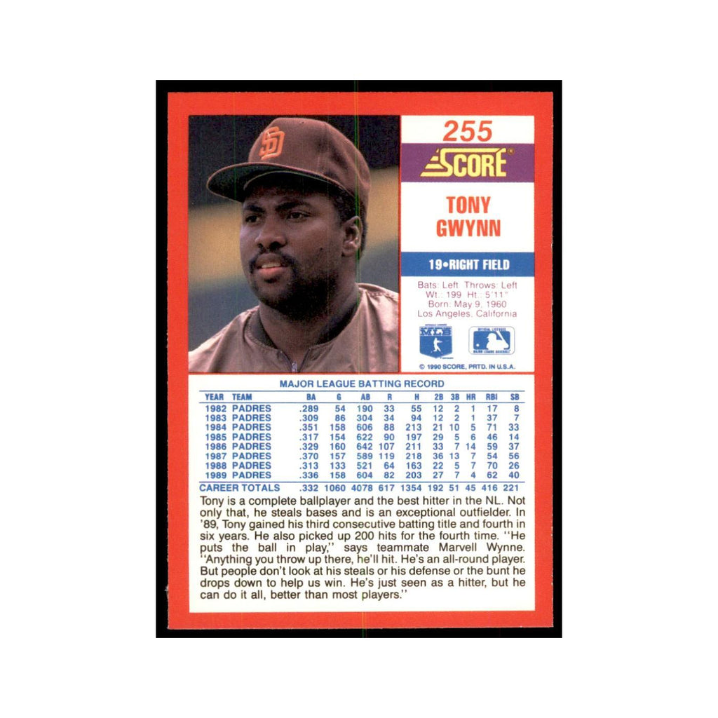 1990 Score Tony Gwynn Baseball Cards #255