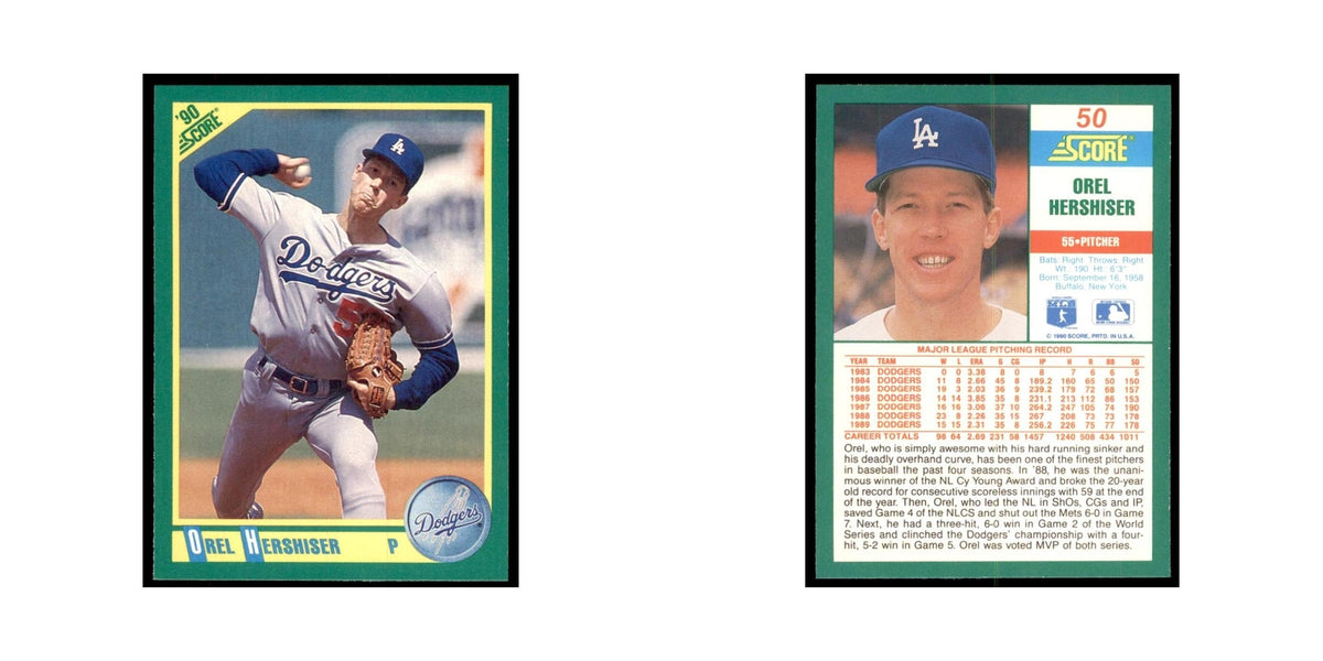 1990 Score Orel Hershiser Baseball Cards #50