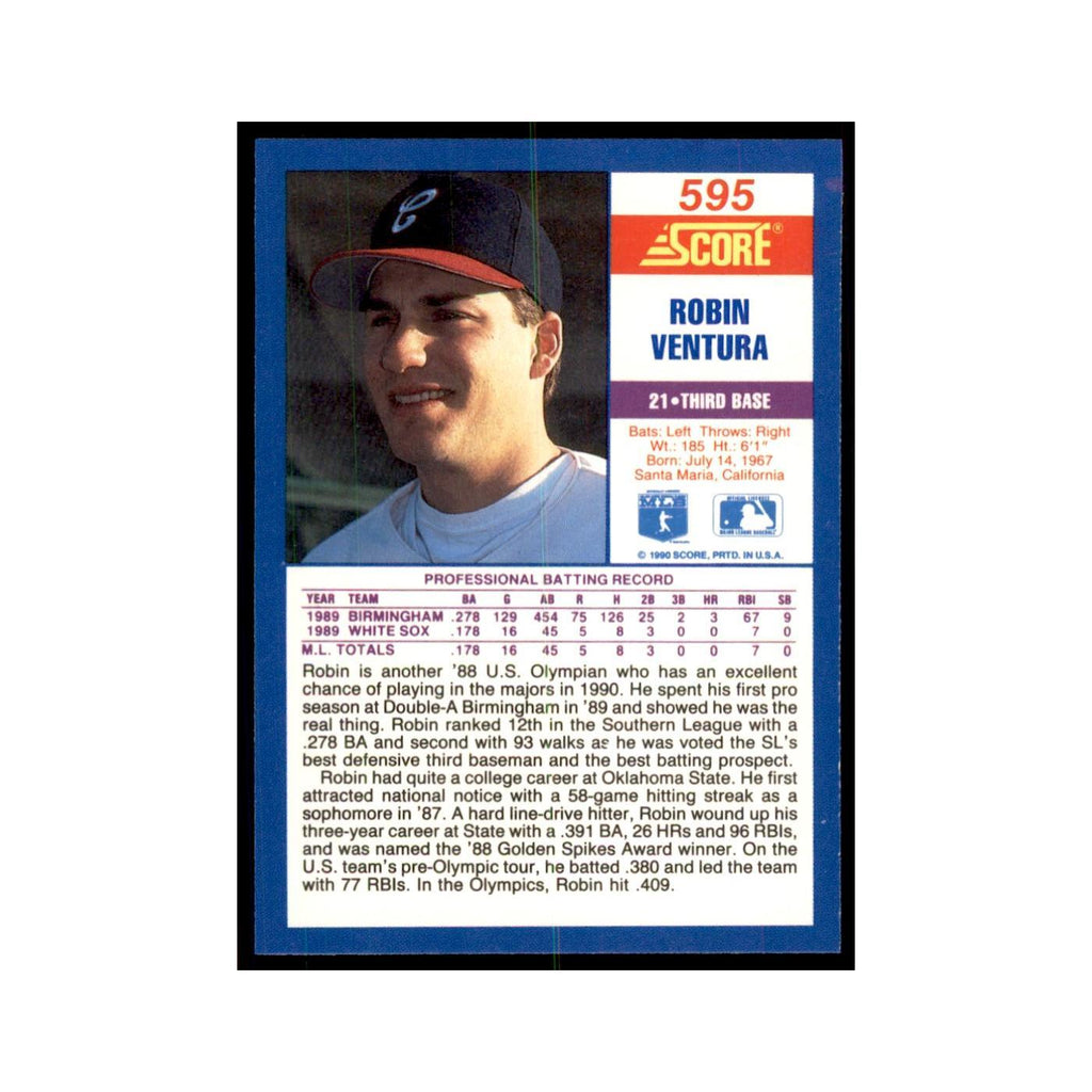 1990 Score Robin Ventura RC Baseball Cards #595