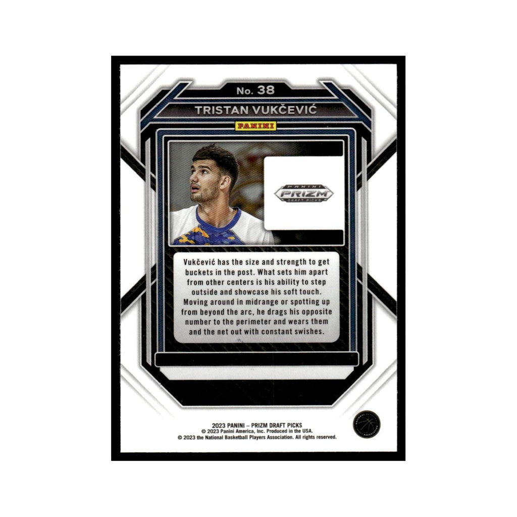 Tristan Vukcevic Rookie 2023 Panini Prizm Draft Picks #38 Basketball Card NM