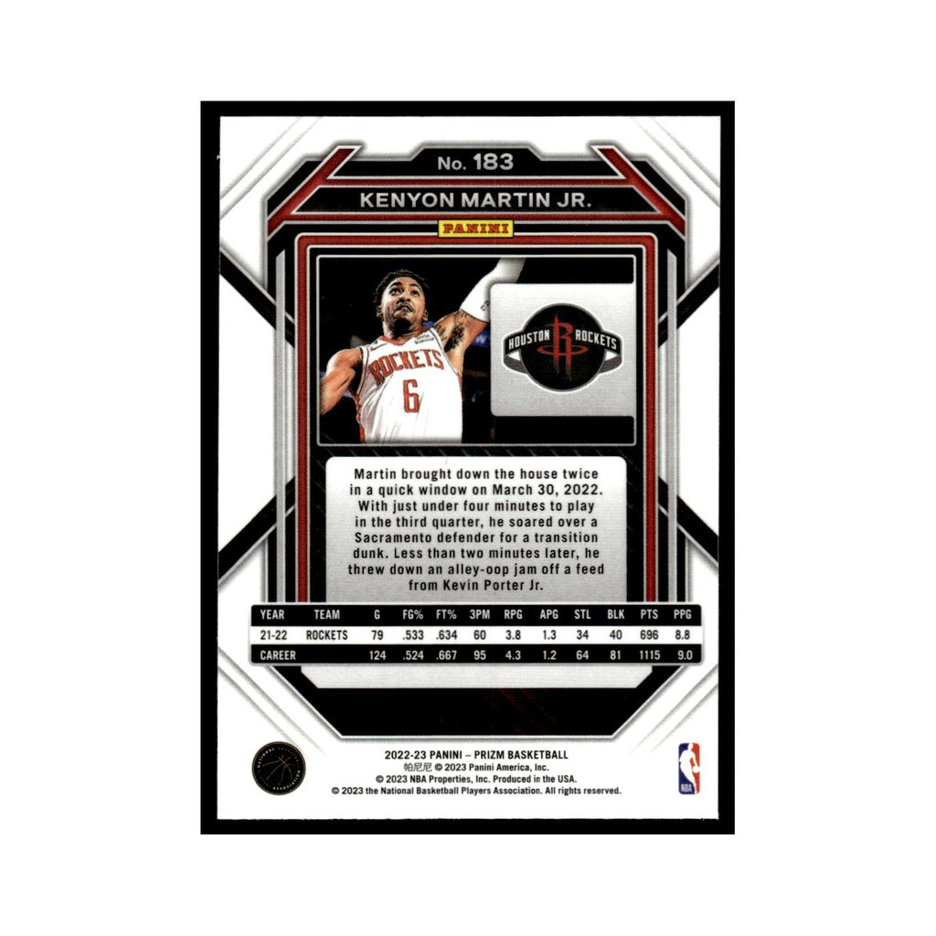 Kenyon Martin Jr. 2022 Panini Prizm #183 Houston Rockets Basketball Card NM