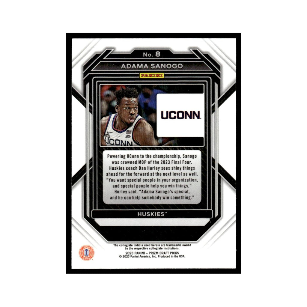 Adama Sanogo Rookie 2023 Panini Prizm Draft Picks #8 Connecticut Huskies NM
