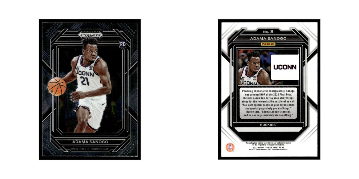 Adama Sanogo Rookie 2023 Panini Prizm Draft Picks #8 Connecticut Huskies NM