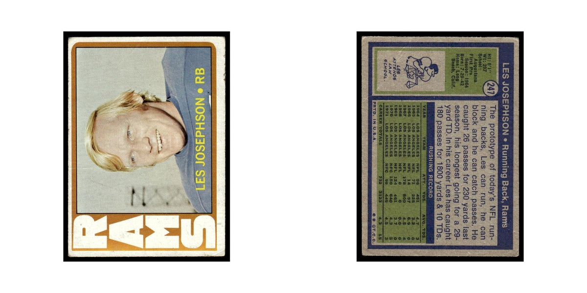 Les Josephson 1972 Topps (Damaged) #247 Los Angeles Rams Football Card Poor