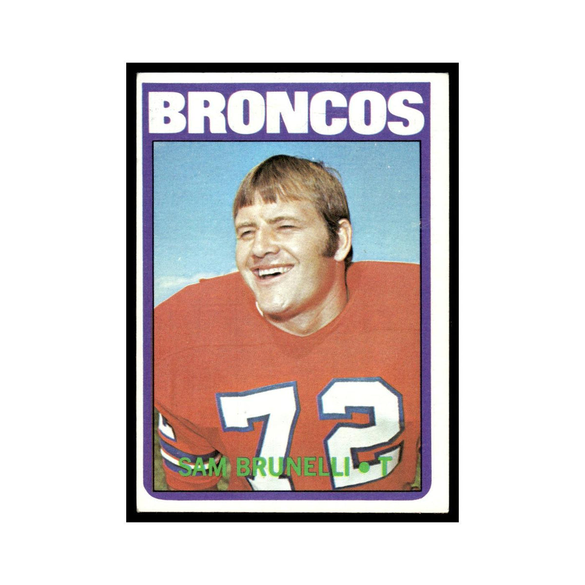 Sam Brunelli 1972 Topps (Damaged) #208 Denver Broncos Football Card Poor