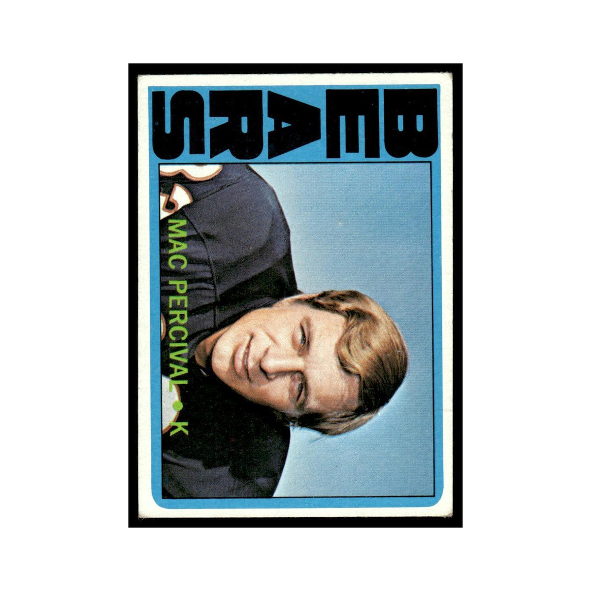 Mac Percival 1972 Topps (Damaged) #41 Chicago Bears Football Card Poor