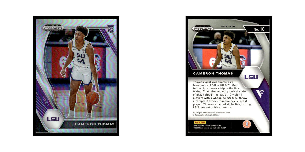 Cameron Thomas Rookie 2021 Panini Prizm Draft Picks Silver #18 LSU Tigers NM